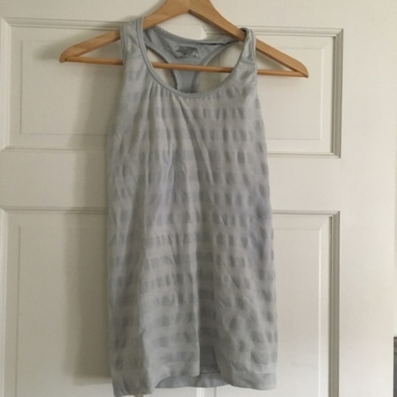 Athleta Gray Striped Workout tank! - Picture 1 of 4